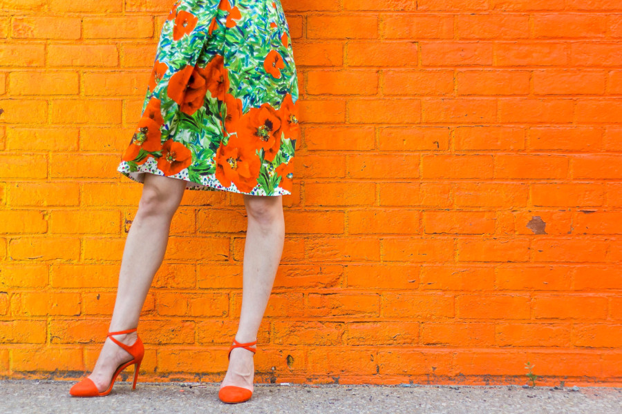 milly orange floral dress