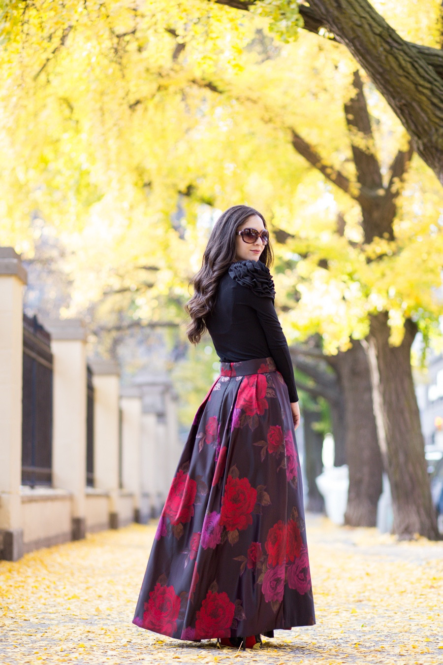 Anthropologie Composition Ball, Composition Ball Skirt, Anthropologie Maxi Skirt, Eliza J Floral Jacquard Maxi, Eliza J Floral Maxi Skirt, Eliza J Holiday Outfit, Holiday 2015, Holiday Outfit ideas, Winter 2015, Tuxe Bodywear, Oracle Bodysuit Tuxe Bodywear, Bradamant, Christian Louboutin Pigalle, Pigalle 120 mm, Pigalle Black Patent Leather Heels