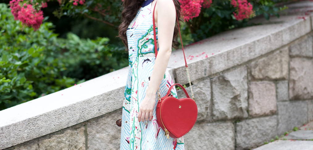 anthropologie eva franco cartographer dress, anthropologie dress, eva franco dress, ora delphine heart shaped purse, ora delphine heart breaker purse, sole society wedges, sole society navy espadrille wedge, navy wedge, navy espadrille, sole society heels